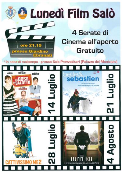 Lunedì cinema film all'aperto Salo' luglio agosto 2014